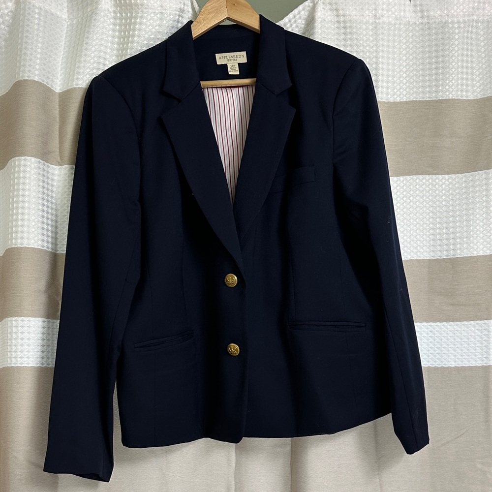 Appleseed's Dark Blue Blazer with Gold Buttons